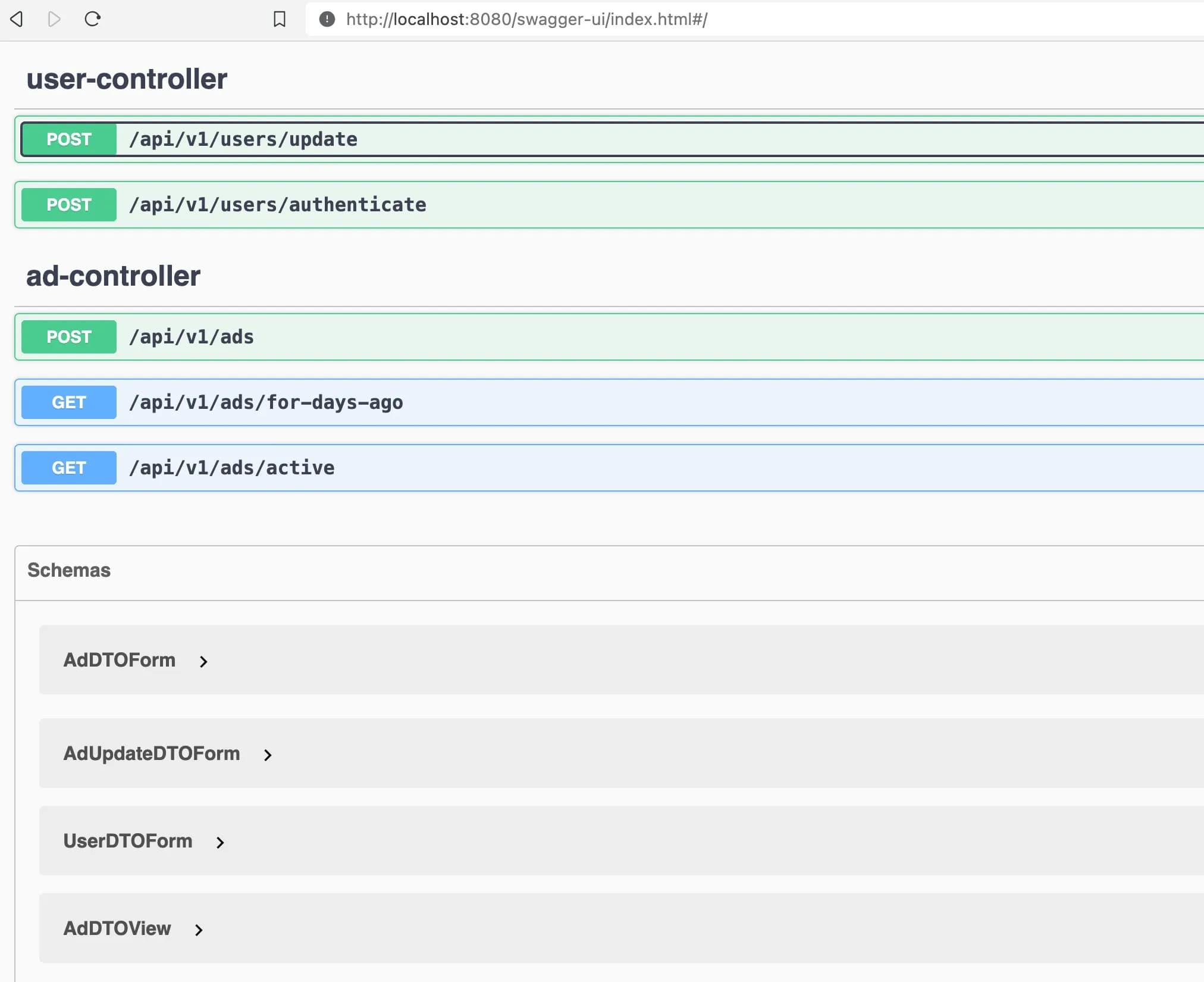 Swagger Documentation