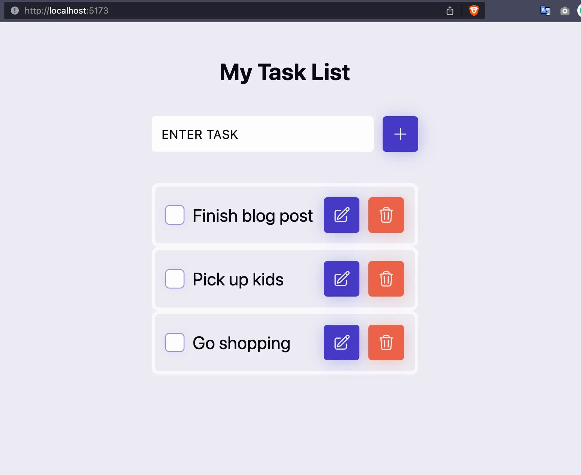 Todo app's overview
